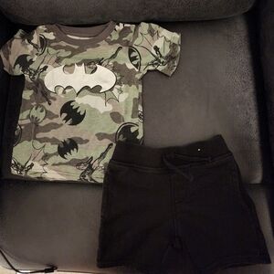 Camo Batman T-Shirt and Black Shorts Set
